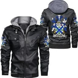Irish Slater or Slator Coat of Arms Family Crest Ireland Leather Jacket Irish Jackets
