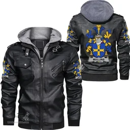 Irish Mullins or O'Mullins Coat of Arms Family Crest Ireland Leather Jacket Irish Jackets