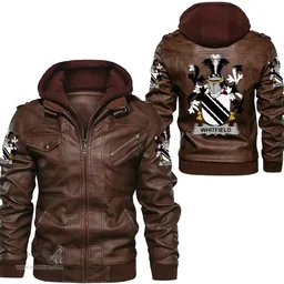 Irish Whitfield Coat of Arms Family Crest Ireland Leather Jacket Irish Jackets