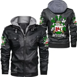 Irish McNulty Coat of Arms Family Crest Ireland Leather Jacket Irish Jackets