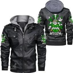 Irish Quarles Coat of Arms Family Crest Ireland Leather Jacket Irish Jackets