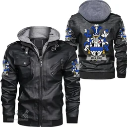 Irish Millerd Coat of Arms Family Crest Ireland Leather Jacket Irish Jackets