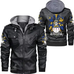 Irish McLysacht or Lysacht Coat of Arms Family Crest Ireland Leather Jacket Irish Jackets