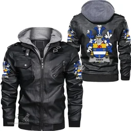 Irish Tirry Coat of Arms Family Crest Ireland Leather Jacket Irish Jackets
