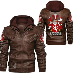 Irish McMorogh or McMorrow Coat of Arms Family Crest Ireland Leather Jacket Irish Jackets