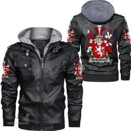 Irish McMorogh or McMorrow Coat of Arms Family Crest Ireland Leather Jacket Irish Jackets