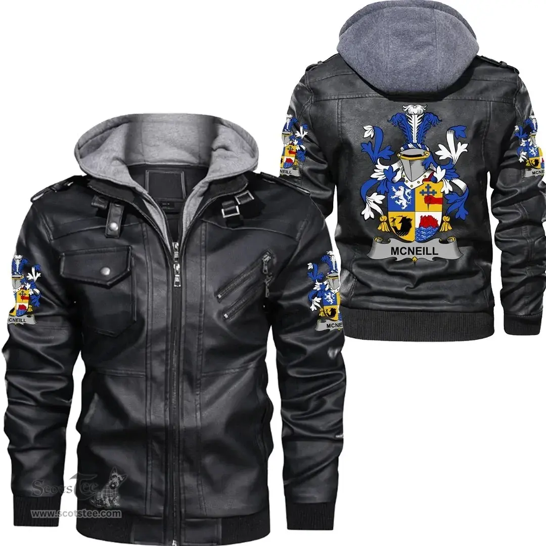 Irish Neill or McNeill Coat of Arms Family Crest Ireland Leather Jacket Irish Jackets