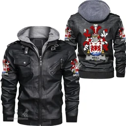 Irish Neill or O'Neill Coat of Arms Family Crest Ireland Leather Jacket Irish Jackets