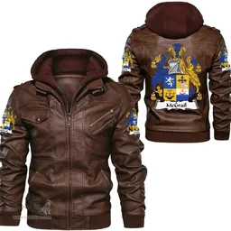 Irish McGrail Coat of Arms Family Crest Ireland Leather Jacket Irish Jackets