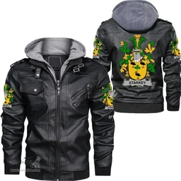 Irish Stapleton Coat of Arms Family Crest Ireland Leather Jacket Irish Jackets
