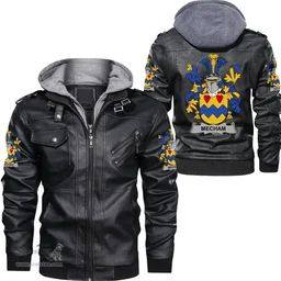Irish Mecham Coat of Arms Family Crest Ireland Leather Jacket Irish Jackets