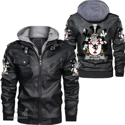 Irish Molloy or O'Mulloy Coat of Arms Family Crest Ireland Leather Jacket Irish Jackets