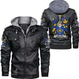 Irish Meller Coat of Arms Family Crest Ireland Leather Jacket Irish Jackets