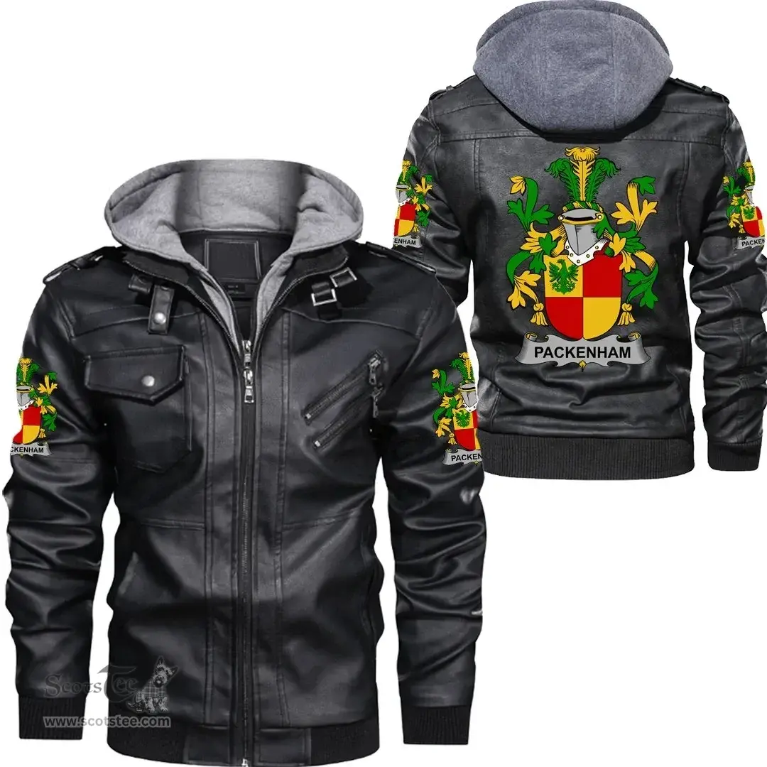 Irish Packenham Coat of Arms Family Crest Ireland Leather Jacket Irish Jackets