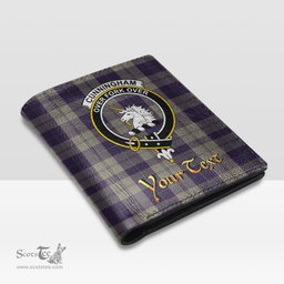 Scottish Cunningham Dress Blue Dancers Clan Crest Tartan Mens Leather Wallet Tartan Wallet