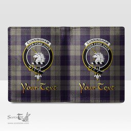 Scottish Cunningham Dress Blue Dancers Clan Crest Tartan Mens Leather Wallet Tartan Wallet