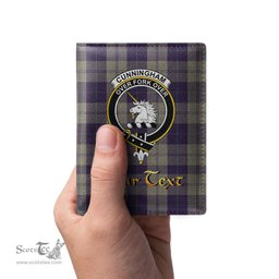 Scottish Cunningham Dress Blue Dancers Clan Crest Tartan Mens Leather Wallet Tartan Wallet