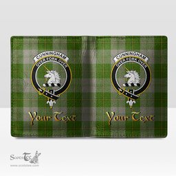 Scottish Cunningham Dress Green Dancers Clan Crest Tartan Mens Leather Wallet Tartan Wallet