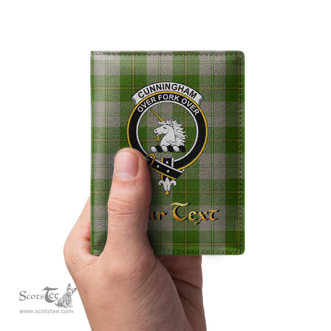 Scottish Cunningham Dress Green Dancers Clan Crest Tartan Mens Leather Wallet Tartan Wallet