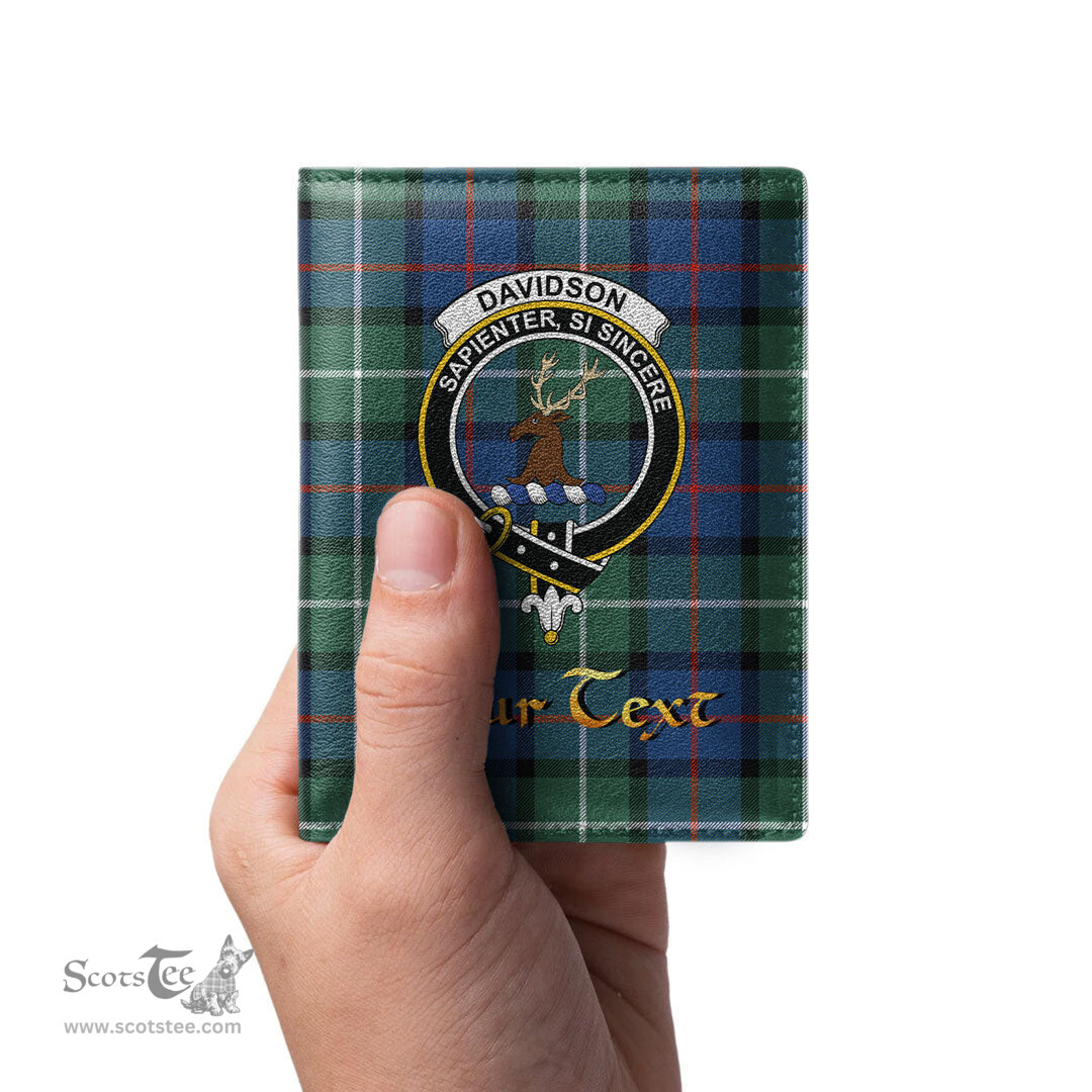 Scottish Davidson of Tulloch Clan Crest Tartan Mens Leather Wallet Tartan Wallet