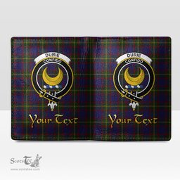 Scottish Durie Clan Crest Tartan Mens Leather Wallet Tartan Wallet