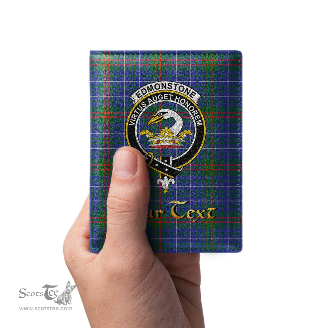 Scottish Edmonstone Clan Crest Tartan Mens Leather Wallet Tartan Wallet