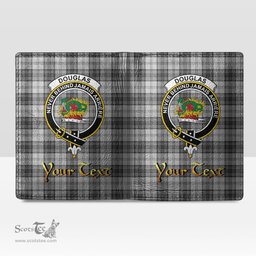 Scottish Douglas Grey Modern Clan Crest Tartan Mens Leather Wallet Tartan Wallet