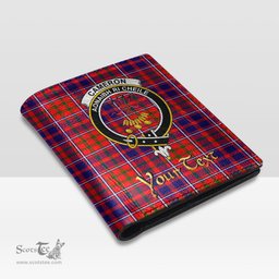 Scottish Cameron of Lochiel Modern Clan Crest Tartan Mens Leather Wallet Tartan Wallet