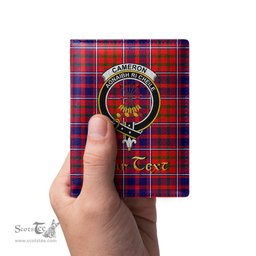 Scottish Cameron of Lochiel Modern Clan Crest Tartan Mens Leather Wallet Tartan Wallet