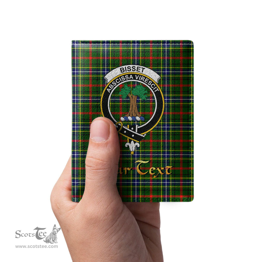 Scottish Bisset Clan Crest Tartan Mens Leather Wallet Tartan Wallet