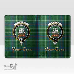 Scottish Duncan Ancient Clan Crest Tartan Mens Leather Wallet Tartan Wallet