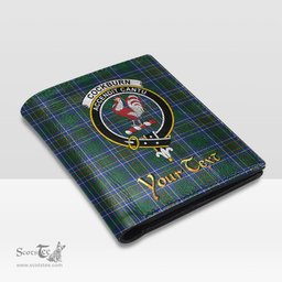 Scottish Cockburn Ancient Clan Crest Tartan Mens Leather Wallet Tartan Wallet