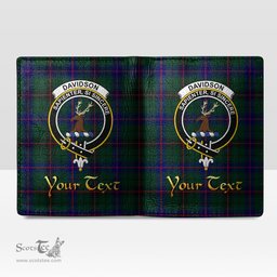 Scottish Davidson Modern Clan Crest Tartan Mens Leather Wallet Tartan Wallet