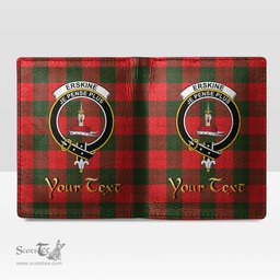 Scottish Erskine Modern Clan Crest Tartan Mens Leather Wallet Tartan Wallet