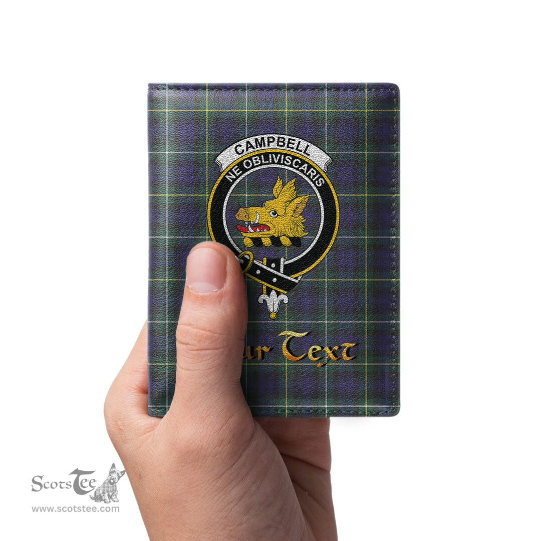 Scottish Campbell Argyll Modern Clan Crest Tartan Mens Leather Wallet Tartan Wallet