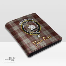 Scottish Cunningham Burgundy Dancers Clan Crest Tartan Mens Leather Wallet Tartan Wallet