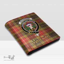 Scottish Buchanan Old Set Weathered Clan Crest Tartan Mens Leather Wallet Tartan Wallet