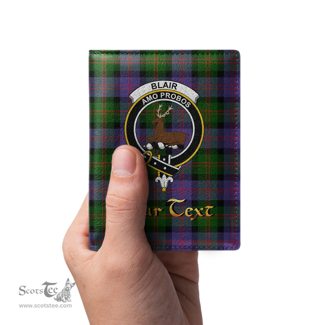 Scottish Blair Modern Clan Crest Tartan Mens Leather Wallet Tartan Wallet