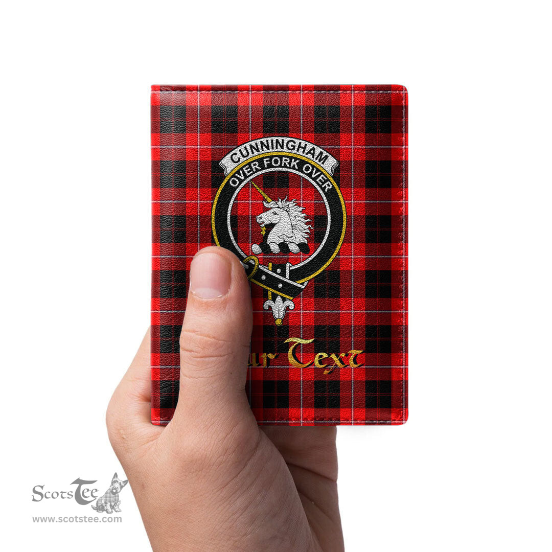 Scottish Cunningham Modern Clan Crest Tartan Mens Leather Wallet Tartan Wallet