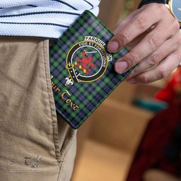 Scottish Farquharson Ancient Clan Crest Tartan Mens Leather Wallet Tartan Wallet
