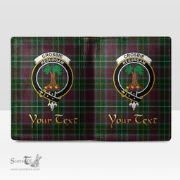 Scottish Crosbie Clan Crest Tartan Mens Leather Wallet Tartan Wallet