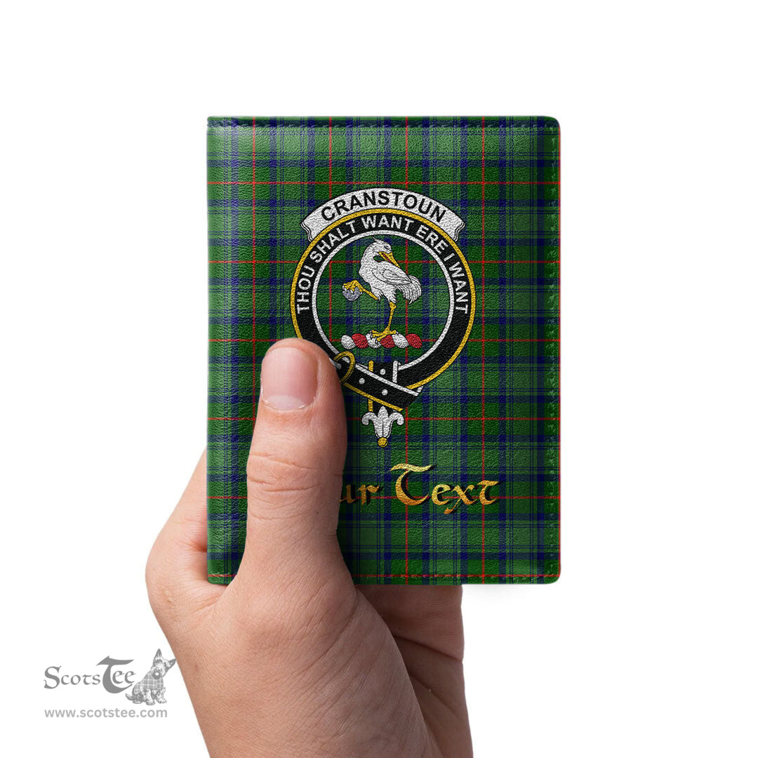 Scottish Cranstoun Clan Crest Tartan Mens Leather Wallet Tartan Wallet