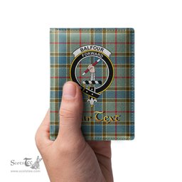 Scottish Balfour Blue Clan Crest Tartan Mens Leather Wallet Tartan Wallet