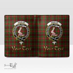 Scottish Ainslie Clan Crest Tartan Mens Leather Wallet Tartan Wallet