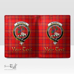 Scottish Burnett Modern Clan Crest Tartan Mens Leather Wallet Tartan Wallet