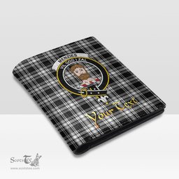 Scottish Menzies Black White Modern Clan Crest Tartan Mens Leather Wallet Tartan Wallet