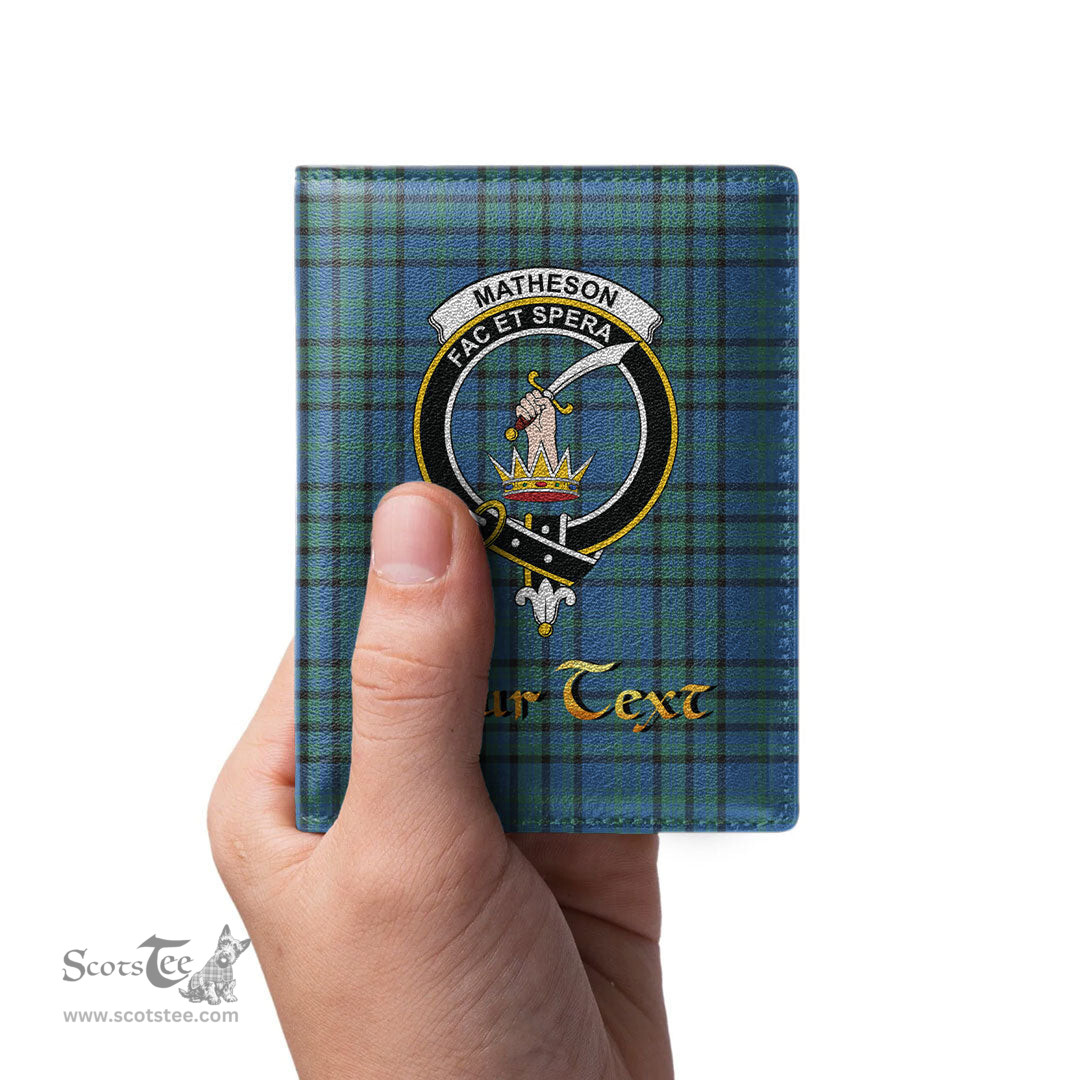 Scottish Matheson Hunting Ancient Clan Crest Tartan Mens Leather Wallet Tartan Wallet