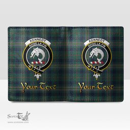 Scottish Kennedy Modern Clan Crest Tartan Mens Leather Wallet Tartan Wallet