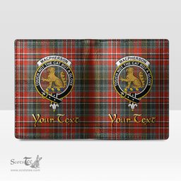 Scottish MacPherson Weathered Clan Crest Tartan Mens Leather Wallet Tartan Wallet