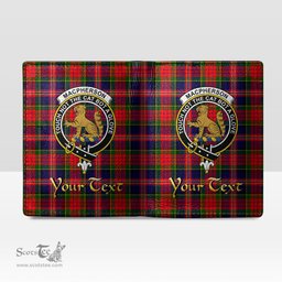 Scottish MacPherson Modern Clan Crest Tartan Mens Leather Wallet Tartan Wallet